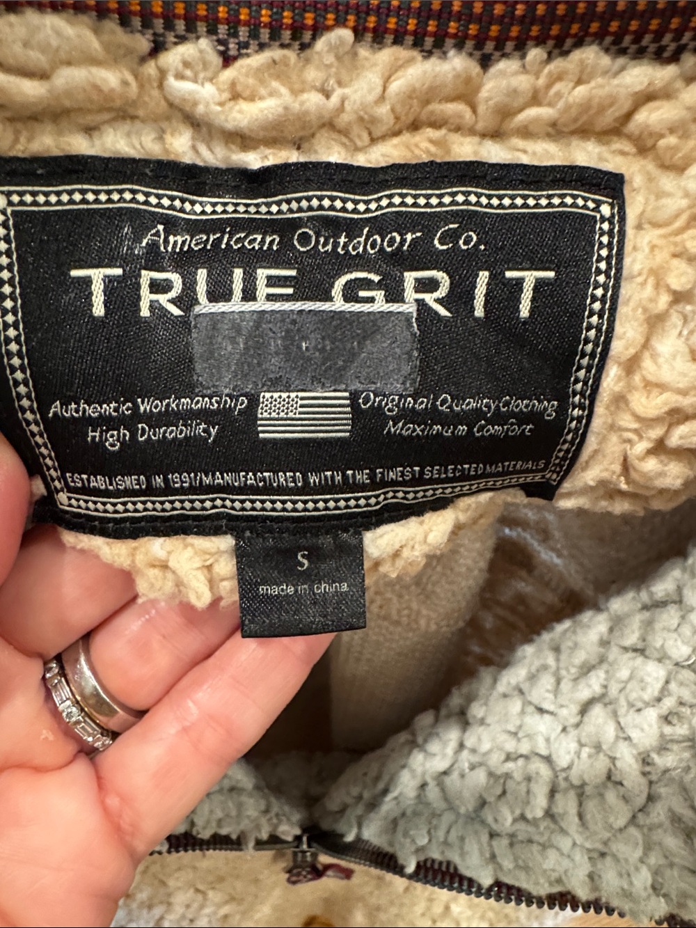 True Grit Men's Beige Sherpa Half-Zip Pullover - Picture 2 of 7